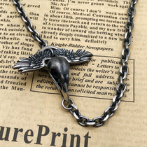 Handmade original design custom silver jewelry 4 3mm thick eagle 925 sterling silver mens Taijiao chain necklace