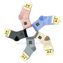 Foreign trade childrens medium-thickness cotton spring autumn and winter three seasons mens and womens baby socks single and double