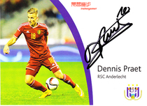 Belgian demonetrite Praet Anderlechts 2014-15 season pro-autograph official card