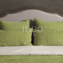 1820 American bedding four-piece set of green round flower linen pillowcase Pillow cover Pastoral solid color cotton and hemp cover quilt