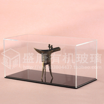 Bonded one-piece transparent food display box rack Acrylic plexiglass plate processing customization to do cutting