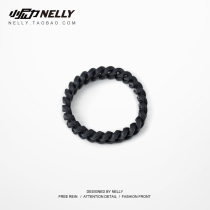 American Original Tide Card Lock Chain Hip Hop Tide Card Street Pure Black Environmentally Friendly Silicone Buddha Beads Bracelet Bracelet Bracelet Bracelet