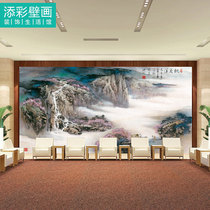 Atmospheric High Definition Landscape Painting Wallpaper Reception Hall Meeting Room Background Wall Cloth Hotel Customised 2022 new