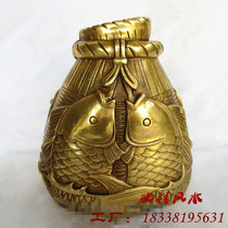 Pure copper fish basket copper pen holder storage tank year after year home living room decorations ornaments Lucky Money Bank
