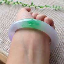 Spring color round jade bracelet jade bracelet jade bracelet Myanmar natural Old Pit Ice seed Green female jade bracelet with certificate