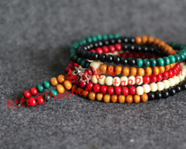 108 216 6mm8mm colorful Vajra Pestle sandalwood bead bracelet color multi-layer ethnic style bracelet