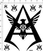 4225-RED RAY STAR GD METAL STICKER 111