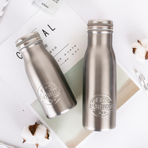 Japanese style metal water cup thermos male simple business portable female double vacuum car cold insulation thermos