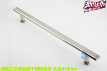 Shower room 304 glass sliding door flat tube handle 440 hole distance bathroom sliding door armrest toilet handle accessories