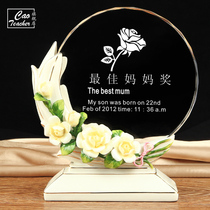 Teachers Day gift retirement souvenir custom creative ceramic Crystal trophy Medal Lettering custom authorization card