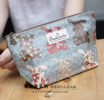 Korea imported DAMS waterproof cute cartoon rabbit cosmetic bag storage bag portable hand bag
