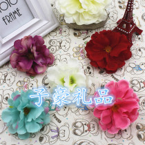 DIY Headwear Shoes Bag Covered Hat Hair Stirrup Floral Ring Decoration Simulation Wild Peony Flower Head Cloth Silk Flower Photography Props 8CM