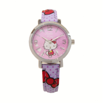 Hello Kitty Haip Sweet a butterfly conjunction leather watch - purple