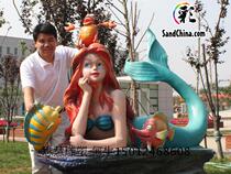 FRP fish sculpture commercial big summer outside mermaid sculpture ornaments marine biological sculpture resin sculpture