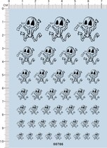 00786-504# -Funny Skull Model Car Water Sticker