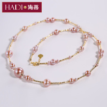 Heidi Jewelry Manyi 3-9 5mm Selection Pink Purple Freshwater Pearl Gypsophila Necklace 18K Gold Gift