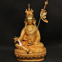Buddhist supplies Nepal Copper-gilded Lotus green Buddha copper gilded lian shi Buddha a foot