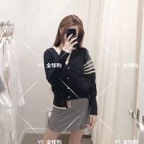 (V2)Thom Browne 18 Autumn and Winter New Asymmetrical woven wool cardigan Jacket