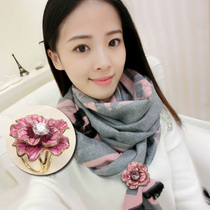 High-grade atmospheric winter cashmere scarf buckle scarf buckle shawl buckle square towel simple brooch women accessories Joker pin