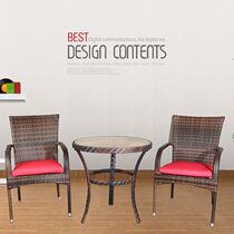 Outdoor indoor and outdoor leisure balcony terrace cool rattan tea garden garden three-piece furniture table and chair combination