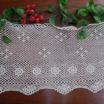 I love my family handmade crochet hook cotton lace hollow crochet tablecloth curtain half curtain beige