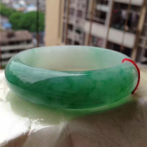 Myanmar natural old pit A goods jade yang green positive ring bracelet semi-green spicy new goods with certificate KK082