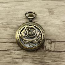 Fashion flip retro pocket watch mens Joker female simple court creative pendant bracelet hanging watch