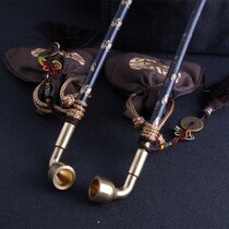 Cigarette pipe retro long rod Small Bamboo Bar old hand-made pipe portable sweat cigarette mouth New