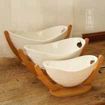 Living room ornaments ceramic fruit plate hanging three white fruit baskets large medium and small gifts