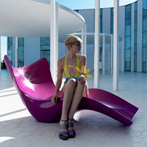 FRP leisure lounge chair outdoor beach recliner S-shaped rest chair model room swimming pool seat creative bench