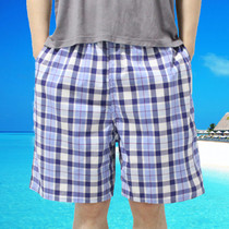 Summer mens Cotton pajama pants casual shorts large size beach pants woven cotton thin 5-share pants home pants