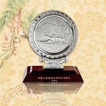 Gold and silver Process pendulum piece Commemorative Disc Swing Piece Figure Pendulum Piece Pure Silver Award Disc Customized Pure Bronze Award Disc