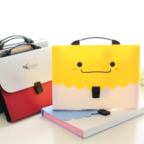 Hon Muki cute A4 hand carrying buckle accordion bag bill bag Multi-layer folder File bag