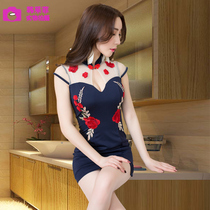 Nightclub sexy womens summer low-cut slim slim cheongsam chest sleeveless V-neck tight 2018 hip dress