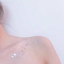 Su Xiaomu TATTOO Bronzing waterproof female long lasting collarbone Gold and silver small stars sexy wedding seaside tattoo paper