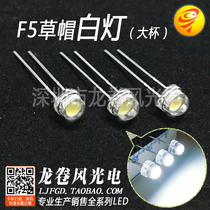 5mm F5 straw hat white 0 3W 0 3W 5W 0 75W 75W hat large cup white lamp ultra-bright led lamp bead