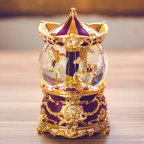 jarll crystal ball music box carousel music box meets to send girls birthday Chinese Valentines Day Valentines Day gift