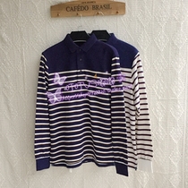 BP mens striped all-match cotton long-sleeved T-shirt POLO shirt two colors