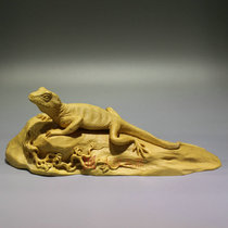 Lizard animal ornaments boxwood carving mahogany handicraft handlebar wooden tea pet