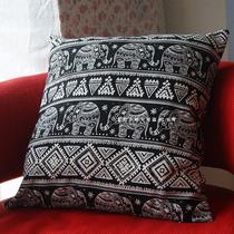 Southeast Asian ethnic style totem Black Elephant Home sofa cushion cotton and linen pillow office cushion cushion bag