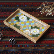 Yuesen live as a daisy) original handmade custom tea tray snack tray small tray) Japanese-style one-person food