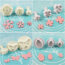 Baking mold snowflake leaves Plum petals turn sugar mold plastic three-dimensional biscuit mold baby noodles butterfly noodles