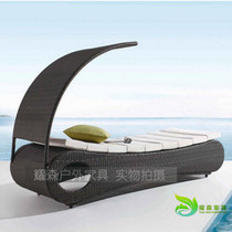 Reclining Chair Outdoor Patio Balcony Pool Lying Bed Couch minimalist Creative Fancy Villa Clubhouse Terrace Rattan Chair Furniture