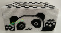 Three-dimensional embroidery new cross-stitch living room cartoon animation paper box series black and white Panda tissue box finished pre-sale