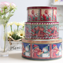 Tinplate storage box iron box three-piece biscuit cake candy box gift storage box style multifunctional Sundries