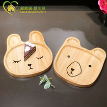 modern house counter Tiger Bear rabbit cartoon shape wooden tableware creative childrens snack plate