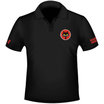 WHAMPOA Black slim fit perspiration breathable Black Cat Squadron Memorial POLO SHIRT T-shirt