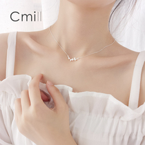 Ginkgo biloba 925 silver necklace female clavicle chain Korean version of simple student forest department small fresh choker literary accessories