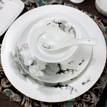 Chinese High-end Hotel Dining Room Dining Room Dining Rear Kitchen Cutlery Ceramic Hotel Swing Tray Bone China Porcelain Bowl Tray Suit