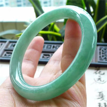 Mingkai Jade 55 ring mouth old pit glutinous seed full of green round jade bracelet Myanmar natural A goods Jade 170325